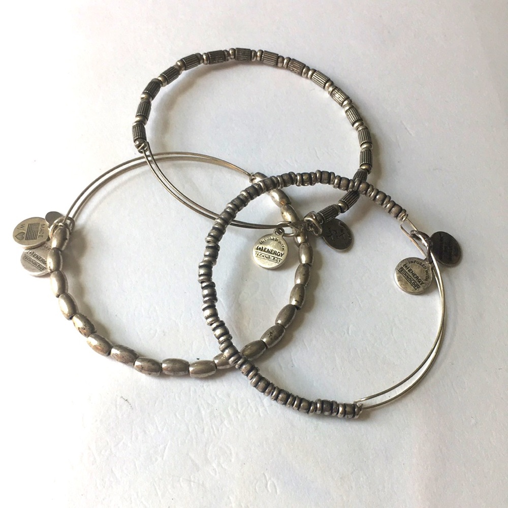 Alex and Ani beaded set of three bracelets